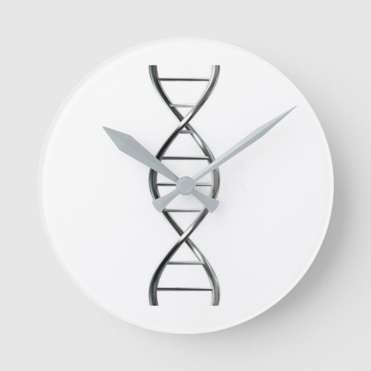 DNA-Strang-Rundlaufzeit Runde Wanduhr (Vorderseite)