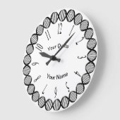 DNA-Stränge mit strahlenden Standardnummern Große Wanduhr (Winkel)