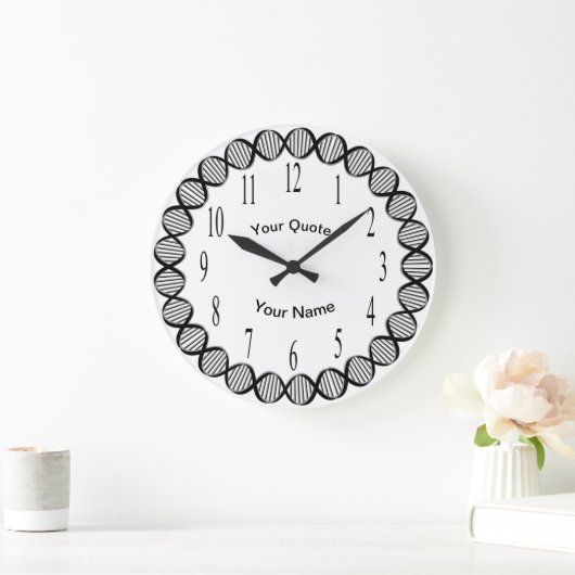 DNA-Stränge mit vertikalen Standardnummern Große Wanduhr (Zuhause)