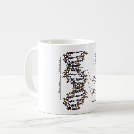 DNA-Struktur Deoxyribonukleinsäure Basendiagramm Kaffeetasse (Vorderseite Links)