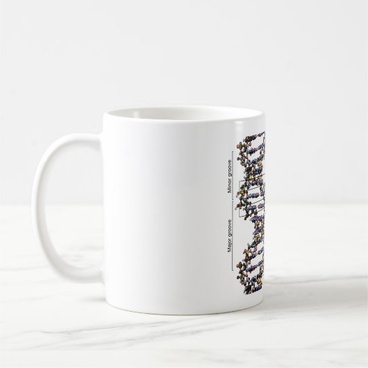 DNA-Struktur Deoxyribonukleinsäure Basendiagramm Kaffeetasse (Links)