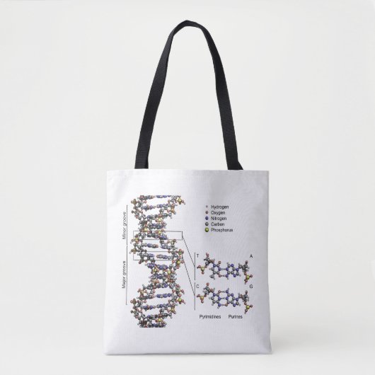 DNA-Struktur Deoxyribonukleinsäure Basendiagramm Tasche (Vorderseite)