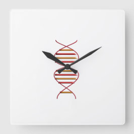 DNA-Symbol-Wall-Uhr Quadratische Wanduhr