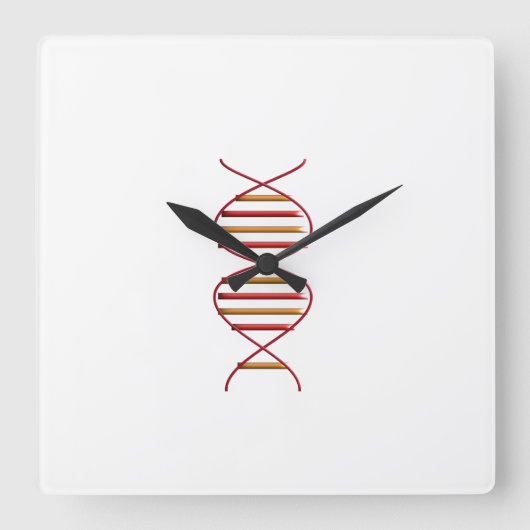 DNA-Symbol-Wall-Uhr Quadratische Wanduhr (Vorderseite)