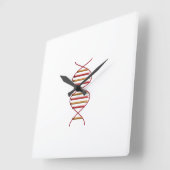 DNA-Symbol-Wall-Uhr Quadratische Wanduhr (Winkel)