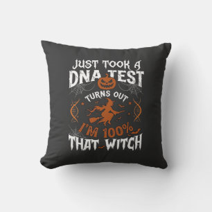 DNA-Test Hexe Halloween Kürbis Spinnennetz Kissen