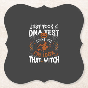 DNA-Test Hexe Halloween Kürbis Spinnennetz Untersetzer