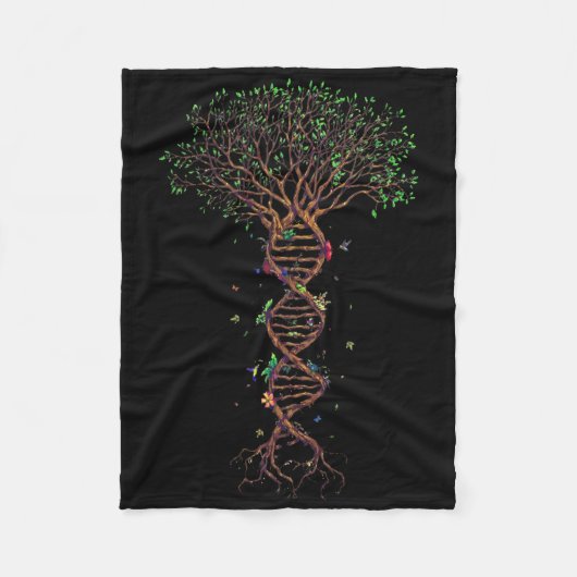 DNA Tree Genetic Funny Earth Day Pflanze A Tree Li Fleecedecke (Vorderseite)