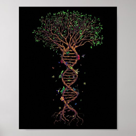 DNA Tree Genetic Funny Earth Day Pflanze A Tree Li Poster (Vorne)