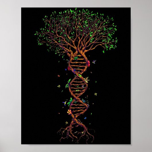 Dna Tree Genetic Funny Earth Day Plant A Tree Life Poster (Vorne)