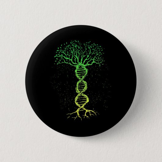 DNA Tree Life Genealogie Biologe Genetik Science Button (Vorderseite)