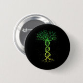 DNA Tree Life Genealogie Biologe Genetik Science Button (Vorne & Hinten)