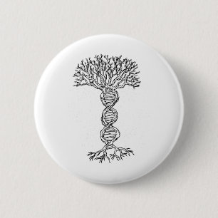 DNA Tree Life Genetics Biologe Science Earth Day Button