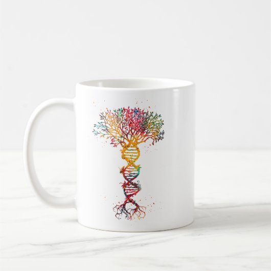 DNA Tree Life Genetics Biologe Science Earth Day Kaffeetasse (Links)