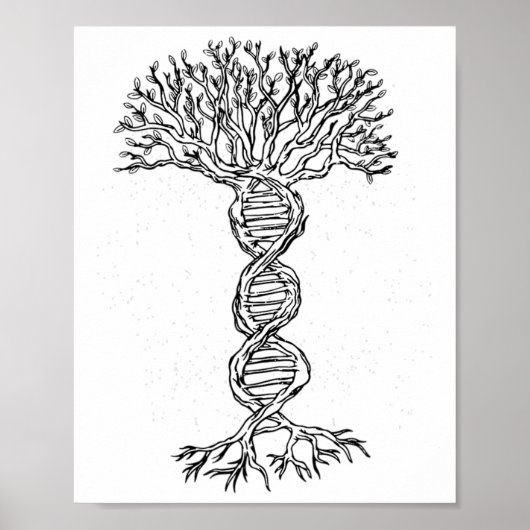 DNA Tree Life Genetics Biologe Science Earth Day Poster (Vorne)