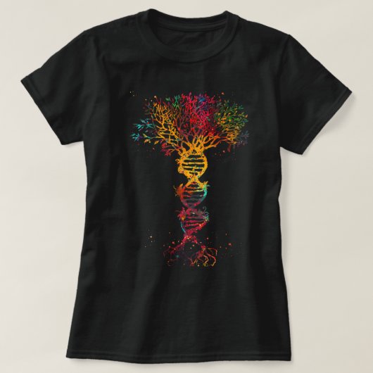 DNA Tree Life Genetics Biologe Science Earth Day T-Shirt (Design vorne)