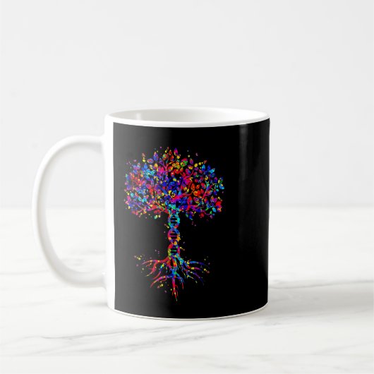 DNA Tree Life Watercolor Genetic Biologist Science Kaffeetasse (Links)