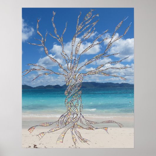 DNA TREE oder Baum des Lebens am Strand POSTER (Vorne)