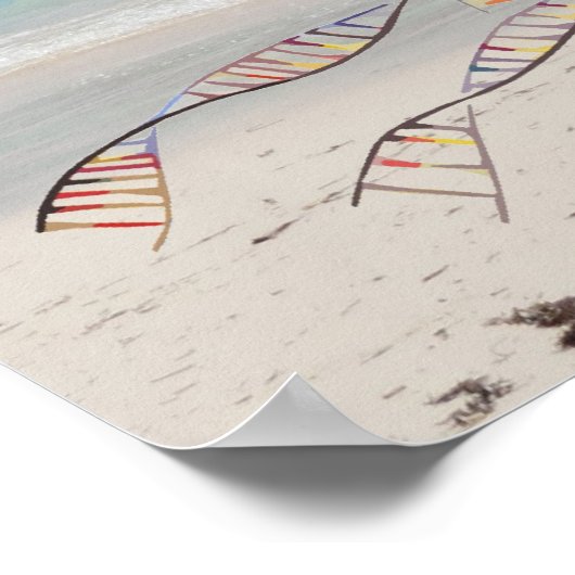 DNA TREE oder Baum des Lebens am Strand POSTER (Ecke)