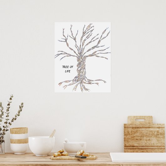 DNA-TREE oder Baum des Lebens POSTER BLUE (Küche)