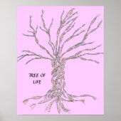DNA-TREE oder Baum des Lebens POSTER PINK (Vorne)