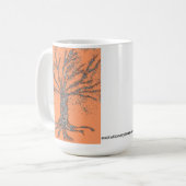 DNA-TREE oder Baum des Lebens Stylisierte orangefa Kaffeetasse (Vorderseite Links)