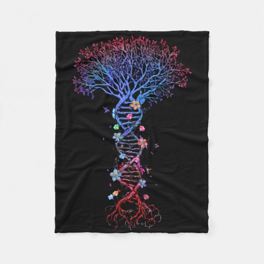 DNA Tree Root Life Genetic Funny Earth Day Awarene Fleecedecke (Vorderseite)
