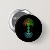 DNA Tree Science of Life Science of Genetics Earth Button (Vorne & Hinten)