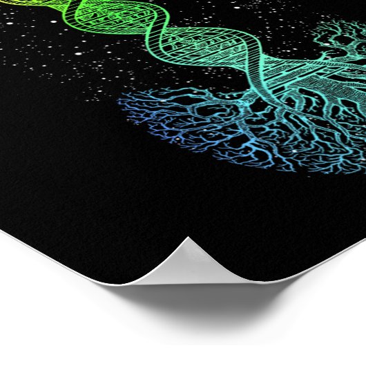 DNA Tree Science of Life Science of Genetics Earth Poster (Ecke)