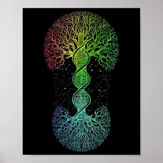 DNA Tree Science of Life Science of Genetics Earth Poster (Vorne)