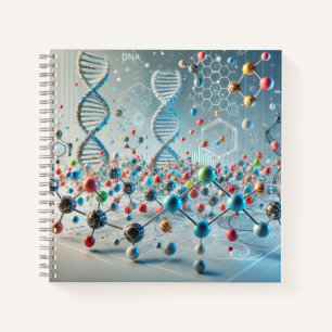 DNA- und Molekülchemie-Buchcover Notizblock