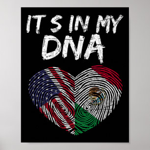 Dna USA-Flagge Amerikanische mexikanische Flagge M Poster