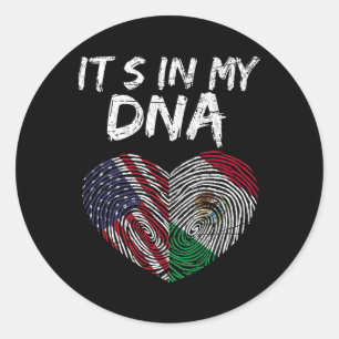 Dna USA-Flagge Amerikanische mexikanische Flagge M Runder Aufkleber