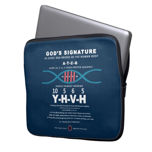 DNA-YHVH-Code Laptopschutzhülle (Vorderseite Links)