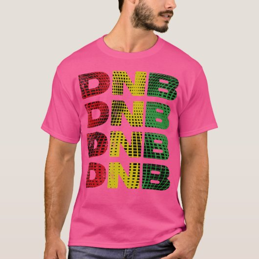 Dnb Shirt Red Yellow Green Abstrakt Drum N Bass (Vorderseite)