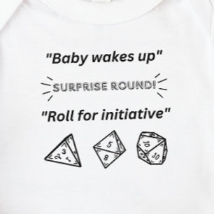 DnD Baby - Baby wecke Roll for initiative Baby Strampler
