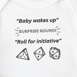 DnD Baby - Baby wecke Roll for initiative Baby Strampler