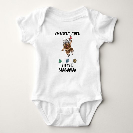 DnD Baby - Chaotic Niedlich Little Barbarian Baby Strampler (Vorderseite)