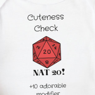 DnD Baby - Cuteness Karo Nat 20 Strampler