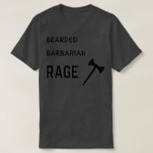 DnD Barbarian Barted Rage Black Text T-Shirt (Design vorne)