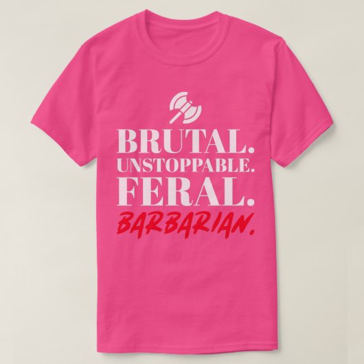 DnD Class Barbarian Light T-Shirt (Design vorne)