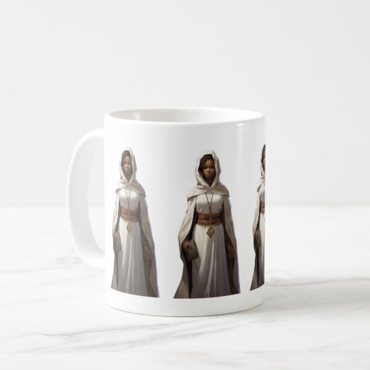 DnD Female Cleric Kaffeetasse (Vorderseite Links)