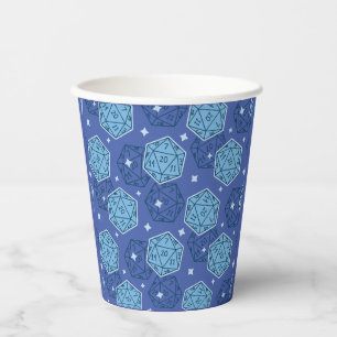 DnD Geburtstagsparty Dungeons & Dragons D20 Blue Pappbecher