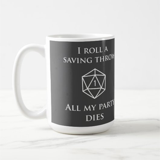 DnD Kritischer Fehler Kaffeetasse (Links)