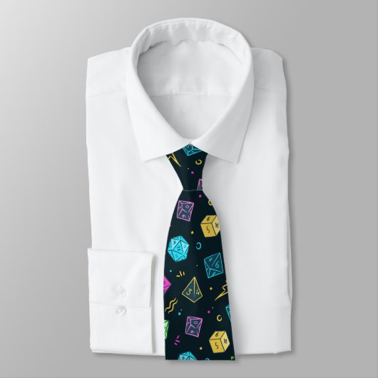 DnD NeckTie, D20 Dice Muster, Dungeon Master Gesch Krawatte (Gebunden)