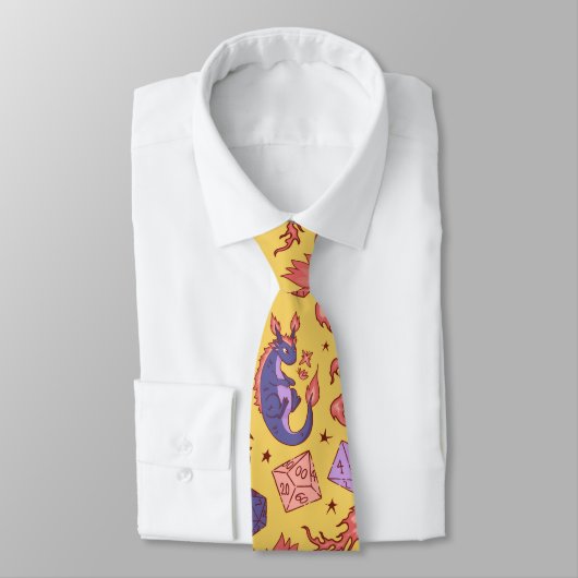 DnD NeckTie, D20 Dice Muster, Dungeon Master Gesch Krawatte (Gebunden)