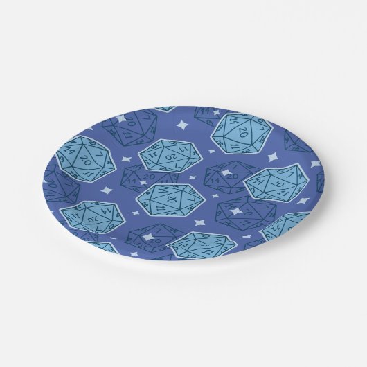 DnD Party Dungeons & Dragons D20 Blue Paper Teller (Schrägansicht)