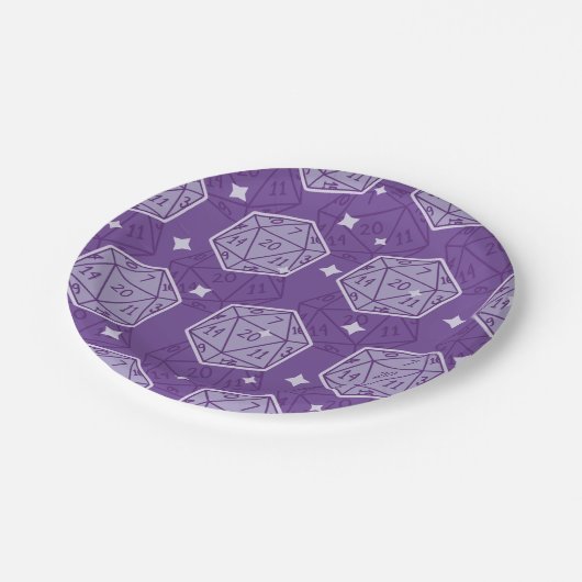 DnD Party Dungeons & Dragons D20 Dice Pappteller (Schrägansicht)