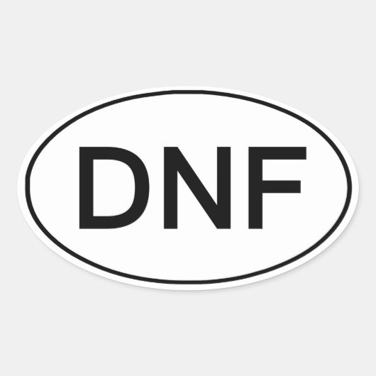 DNF - Hat den Funny Running Sticker nicht beendet (Vorderseite)