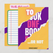 DNF-Tracker für Buchleser Feiertagskarte (Vorne/Hinten)